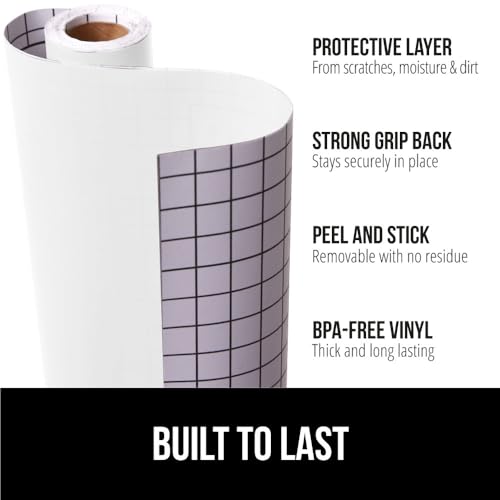 GORILLA GRIP® Peel and Stick Paper, Cabinet Liner, 17.5"x20' White - color: Bright White, size: 240"w X 17.5"l