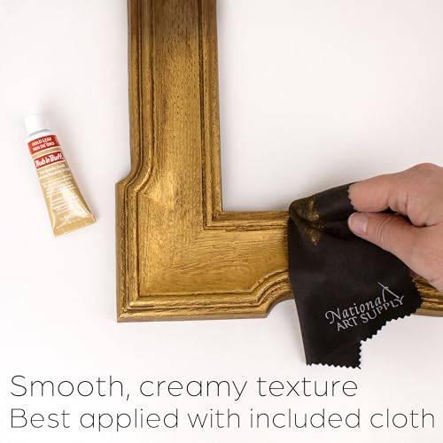 Amaco Rub and Buff Gold Leaf 0.5oz/15ml Gilding Wax, Buff Microfiber Cloth - color: Gold Leaf