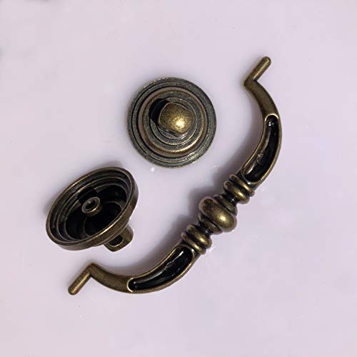 6-Pack 3 1/2 Inch Shabby Chic Drawer Pulls Handles Antique Bronze Kitchen Cabinet Drop Bail Pulls Handles (6, 3.5" Hole Center/Antique Brozne) - color: 3.5" Hole Center/Antique Brozne