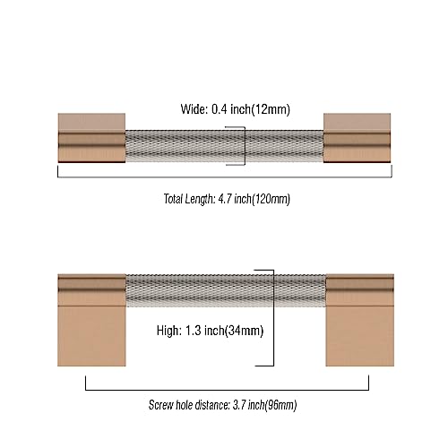 Asidrama 10 Pack 3.75 inch Satin Nickel and Champagne Bronze Cabinet Pulls - color: Nickel-Gold, size: 3.75" Hole Center(96mm)