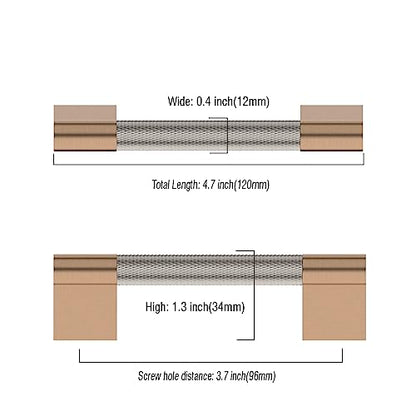 Asidrama 10 Pack 3.75 inch Satin Nickel and Champagne Bronze Cabinet Pulls - color: Nickel-Gold, size: 3.75" Hole Center(96mm)