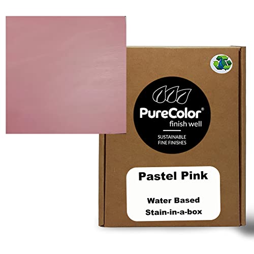 PureColor - Wood Stain and Finishes - Eco-Friendly, Vivid Colors, Deep Pigment, Ready to Use, Water-Based, Low VOC, No Odor, & Easy Clean-Up. Quart, Pastel Pink - color: Pastel Pink, size: 32 fl oz