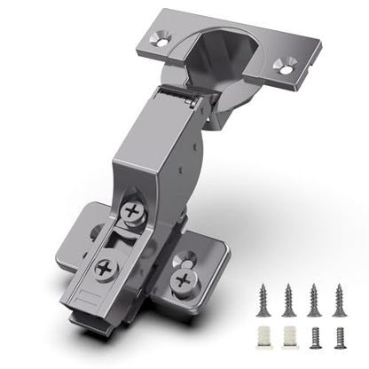 Chibery 50 Pack Frameless Inset Soft Close Concealed Hinges, Black Titanium Plated, Self Closing, 105° Open Angle 3D Adjustment, Stop 85 ＆ 105 Degrees, Clip On, Stainless Steel for Cabinet Door - size: Inset