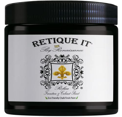 Retique It Chalk Furniture Paint by Renaissance DIY, 16 oz (Pint), 08 Midnight Black - color: 08 Midnight Black, size: 16 Fl Oz (Pack of 1)