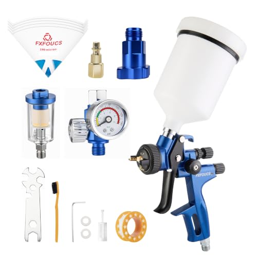 HVLP Air Spray Gun Kit 1.7mm, Professional Automotive Paint Sprayer - color: Blue, size: 1.7mm