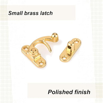 Highpoint Hook Latch Small Polished Brass Plated 1-Piece with Screws - size: 1-3/8" tall and 1-1/8" wide Polished Brass