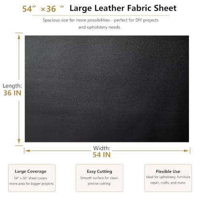 Faux Leather Fabric 54 x 36 Inch Fabric Leather Upholstery Fabric Sheet