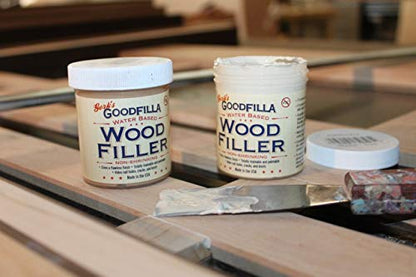 Goodfilla White Oak, 1 Gallon (13.5lbs), Wood and Grain Filler, Stainable, Tintable, Sandable, Sandable, Zero Waste, Non-Toxic, USA Made - color: White Oak, size: Gallon