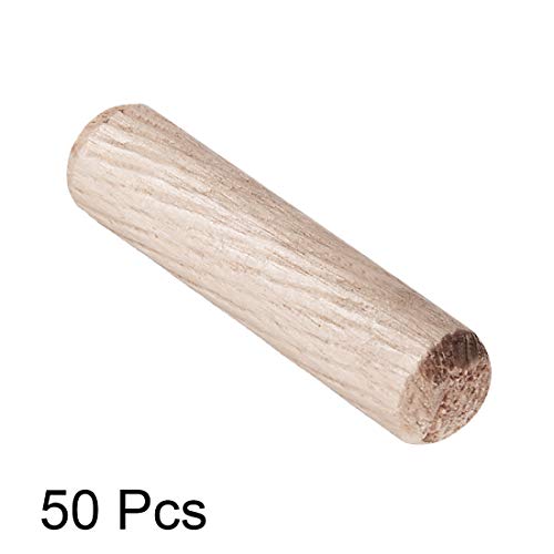 uxcell 0.39"x1.57"(10x40mm) Wooden Dowel Pin Wood Kiln Dried Fluted Beveled Hardwood 50pcs - size: 10x40mm