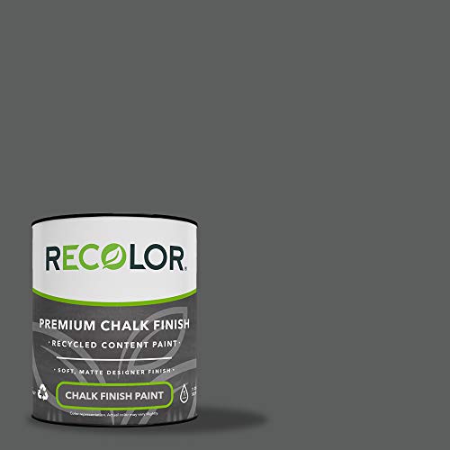 RECOLOR Eco-Friendly Interior Chalk Paint, Matte Finish, 1 Quart, Gray - color: Chalk - Chalkboard, size: 32 Fl Oz (Pack of 1)