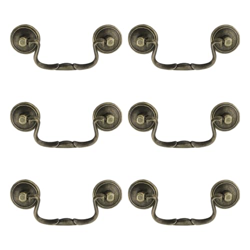 6 Pcs Antique Bail Handle Drop Pulls Vintage Bronze Drop Bail Pulls