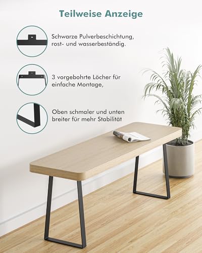 Metal Table Legs 14 Inch, Trapezoid Desk Legs DIY Bench, Side/Coffee Table - size: 14 Inch Legs