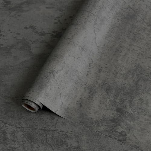 BAYYA Concrete Wallpaper Peel and Stick Wall Paper for Bedrooms Cement Wrap - color: blue/grey, size: 15.8" x 591"