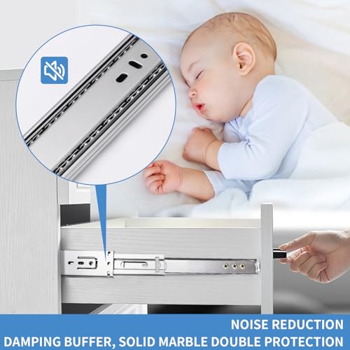 20 inch Drawer Slides 4 Pairs (8pcs) Soft Self Close Full Extension Ball Bearing Drawer Rails Side Mount Metal Dresser Runners for File Cabinet Trash Can Kitchen Wardrobe Glides 20" 100 LB Capacity - size: ‎20inch-500mm