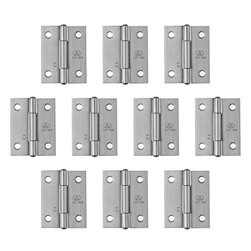 10-Pack 304 Stainless Steel 1.5-inch Folding Butt Hinges Furniture Chest Door Hinges Small Hinges for Wooden Boxes Lid Jewelry Box Crafts(38mm x 30.5mm x 1mm) - size: 10pcs 1.5-inch