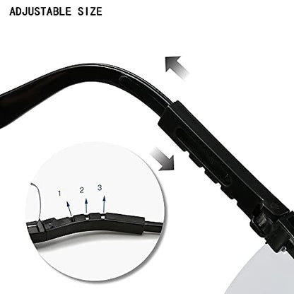 Safety Glasses, 5PCS Adjustable Wide-Vision Protective Glasses, Lightweight Fog-Proof Safety Goggles - color: Black
