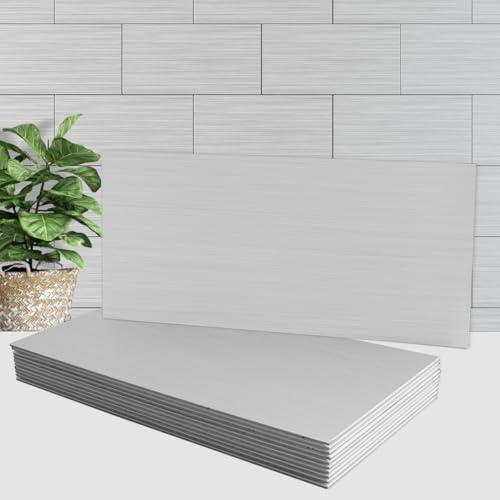 AULIGET 2-Piece Stainless Steel Look Peel and Stick Backsplash Tile, 6" x 12" Silver Aluminum Stick on Tiles for Backsplash Kitchen (Non-Magnetic) - color: Stainless Steel Look, size: 2 Sheets, 6"x12"x0.12"