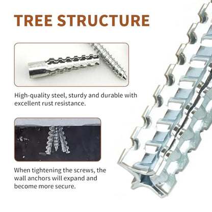 60 Packs Heavy Duty Hollow Wall Anchors with Screws, Loose Hinge and Stripped Hole Repair Kits (8x38mm,Silver)