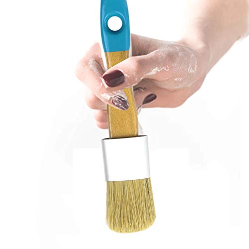 MAXMAN Chalk Paint Brush 2Pcs, Small Wax &Stencil Brushes, Natural Bristles - size: 2PCS-Small