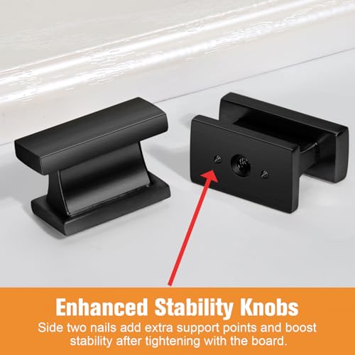 VEHCIL 20 Pack Square Matte Black Kitchen Cabinet Knobs Black Drawer Dresser Knobs Cabinet Handles for Cupboard Closet Bathroom Kitchen Cabinet Hardware,Solid Zinc Alloy - color: Matte Black, size: 1.5 Inch Knob