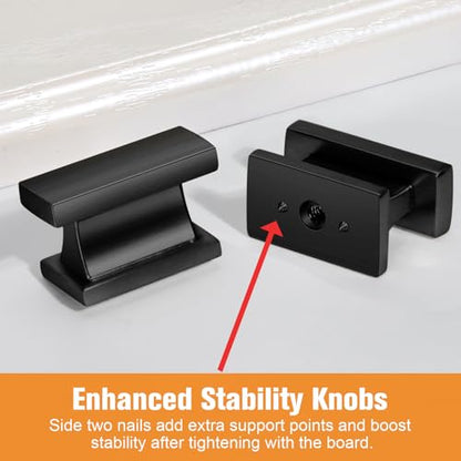VEHCIL 20 Pack Square Matte Black Kitchen Cabinet Knobs Black Drawer Dresser Knobs Cabinet Handles for Cupboard Closet Bathroom Kitchen Cabinet Hardware,Solid Zinc Alloy - color: Matte Black, size: 1.5 Inch Knob