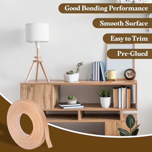 uxcell 3/4" x49ft Wood Veneer Edge Banding Pre-Glued Cherry Wood Strips - color: Cherry Wood, size: 3/4 Inch x 49ft