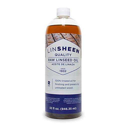 LinSheen Raw Linseed Oil – Flaxseed Wood Treatment Conditioner to Rejuvenate, Restore and Condition Wood Patio Furniture, Decks to Kitchen Cutting Boards, 32 oz Bottle - size: 32 Fl Oz (Pack of 1)