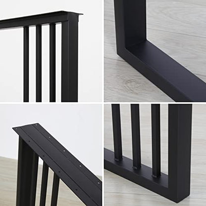 Metal Table Legs 28''Hight 20'' Wide Black Heavy Duty Furniture Legs for DIY Coffee Table Modern Desk Legs Industrial & Rustic Duty Square Tube Desk Legs Set of 2 (28X20 inch) - size: 28X20 inch
