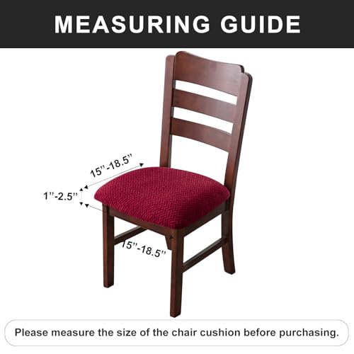 Genina Waterproof Seat Covers for Dining Room Chair Cover Set of 4 - color: Wine Red, size: 15-19in Waterproof