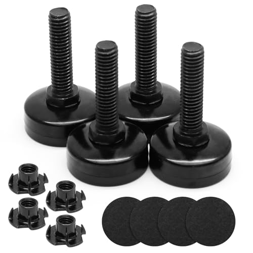 Luomorgo Adjustable Leveling Feet with T-Nut, 4 Pcs, 3/8"-16 x 1.5