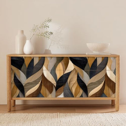 Wood Grain Modern Wavy Wallpaper Self Adhesive Peel and Stick Abstract Geometric Brown Grey Wall Paper Removable Waterproof for Bedroom Renter Friendly 17.71"x118.1" - color: QZ-HL00335-5a, size: 17.7" x 118.1"