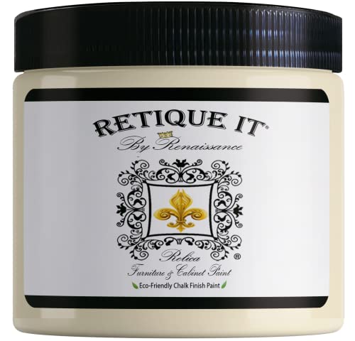 Retique It Chalk Furniture Paint by Renaissance DIY, 16 oz (Pint), 14 Arabian Coffee - color: 21 Gypsum, size: 16 Ounce (Pack of 1)