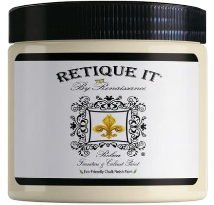 Retique It Chalk Furniture Paint by Renaissance DIY, 16 oz (Pint), 14 Arabian Coffee - color: 21 Gypsum, size: 16 Ounce (Pack of 1)