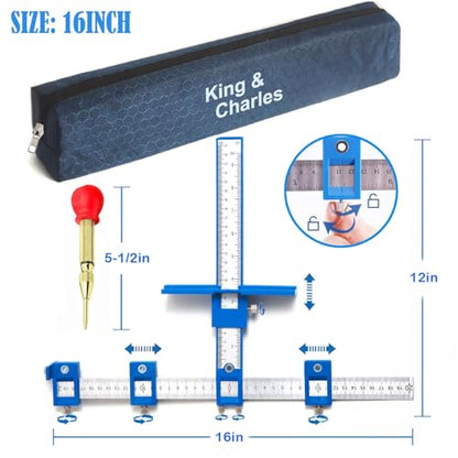 King&Charles Cabinet Hardware Jig & Automatic Center Punch Set. - style: ORIGINAL-ABS