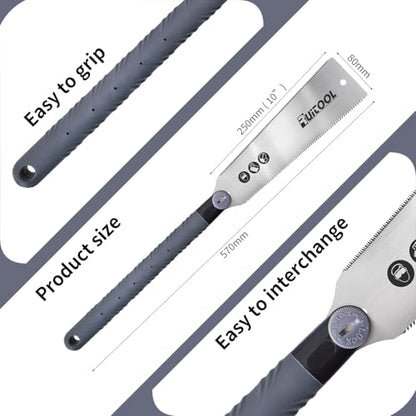 RUITOOL Japanese Hand Saw, 10 Inch Double Edge Ryoba Pull Saw for Flush Cut