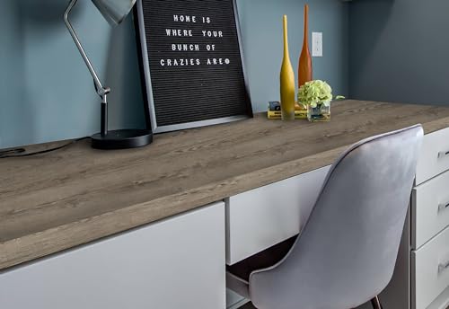 GloryTik Grey Brown Wood Grain Contact Paper Faux Wood Peel and Stick Wallpaper Wood Removable Self Adhesive Waterproof Wallpaper 78.7"X17.7" - color: Grey Brown, size: 17.7" x 78.7"