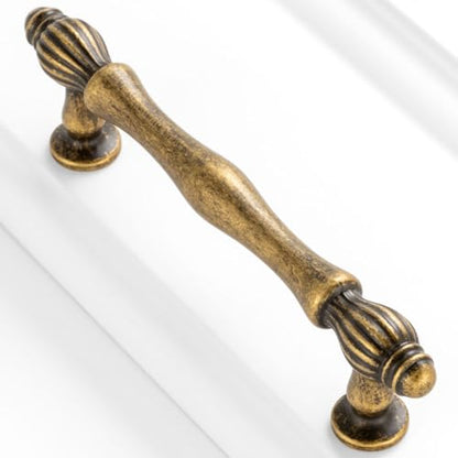 3-3/4 Inch Antique Brass Cabinet Pulls Drawer Handles 10 Pack 2510 - color: Antique Brass, size: 3-3/4 In Hole Distance