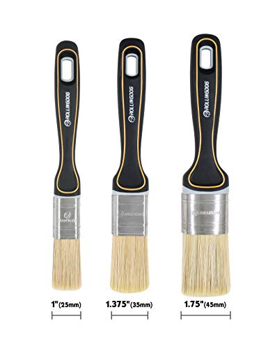 ROLLINGDOG 1", 1.5", 2" Chalk Paint Brush Set - color: 25mm+35mm+45mm
