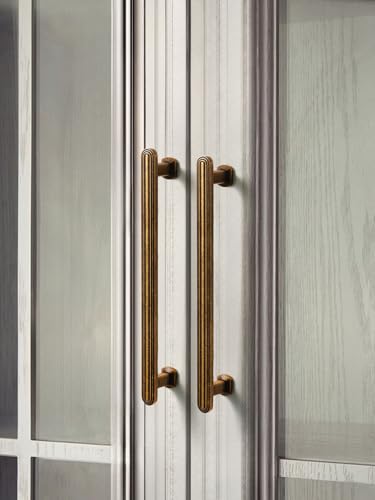 SORWDUREM 10 Pack 3.78 Inch(96mm) Antique Brass Cabinet Pulls Drawer Pulls Kitchen Hardware Cupboard Kitchen Hardware Cabinet Handles - color: Antique Brass, size: 3.78"(96mm) Hole Center
