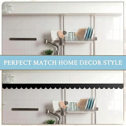12pcs Scalloped Edge Decorative Wood Molding Unfinished Scalloped Decorative Wooden Trim 15.74 x 1.57 Inch Cute DIY Moulding Trims for Home Wall Cabinet Window Shelf Door Wall