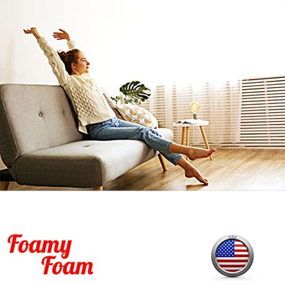 FOAMYFOAM 4Pack High Density 5 inch Thick, 24 inch Wide, 24 inch Long Upholstery Foam, Cushion Replacement - size: 5" x 24" x 24" (4 Pack)