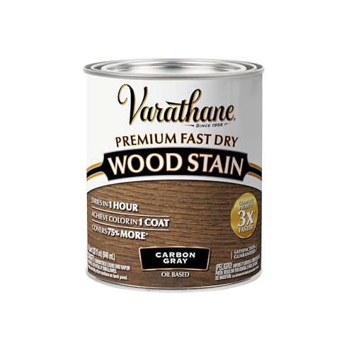 Varathane Premium Fast Dry Carbon Gray Wood Stain - color: Carbon Gray, size: 1 Quart (Pack of 1)