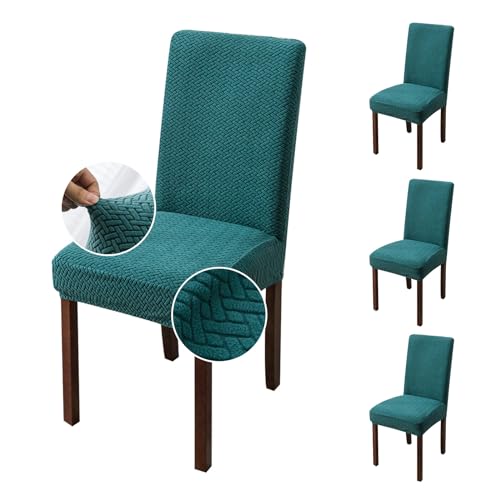 Genina Stretch Chair Covers for Dining Room Kitchen Parsons Set of 4 - color: Teal, size: 15-19in Not waterproof