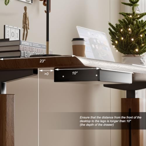 Under Desk Drawer, Black Solid Wood Panel – Sturdy Ball Bearing Slides, Easy Under-Desk Mount, Integrated Handle, Desktop Organizer for Office & Home Workstation - color: Black