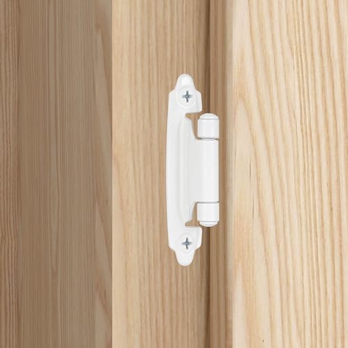 White Cabinet Hinges, 3/8” Inset, 4 Pack - color: White, size: 3/8 Inch Inset