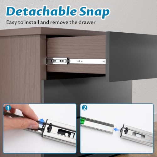 Onemake 12 Inch Soft Close Side Mount Drawer Slides Full Extension, 1 Pair - size: 12inch-300mm