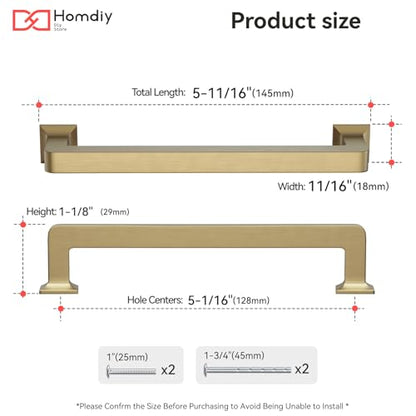 homdiy 10 Pack 5 Inch Champagne Bronze Cabinet Pulls, Solid Zinc Alloy - color: Champagne Bronze, size: 5-1/16" Hole Center