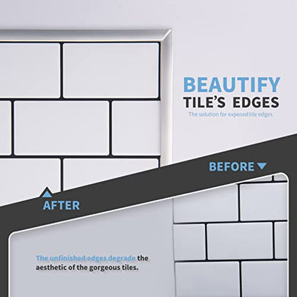 Art3d 30 ft Peel and Stick Flexible Molding Trim for Wall Tile Edge, Silver - color: Silver, size: 30 feet