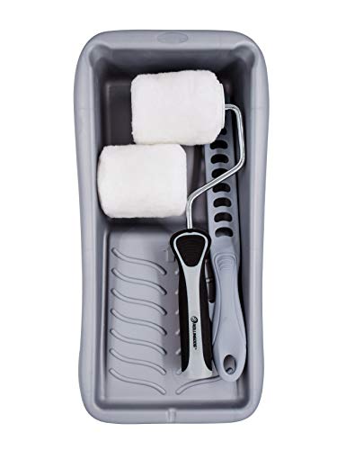 ROLLINGDOG Small Paint Roller Kit - 3 Inch Paint Roller Cover, Roller Frame with Tray, Paint Stir Bar House Painting Tool for Wall Ceiling Edge Painting - color: 5pc paint roller set