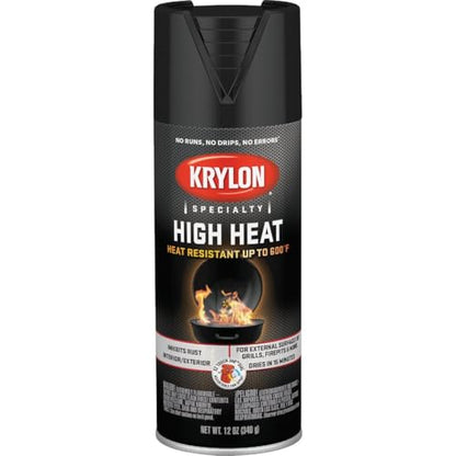 Krylon K01618777 High Heat Satin Black, 12 Ounce (Pack of 1) - color: Satin Black